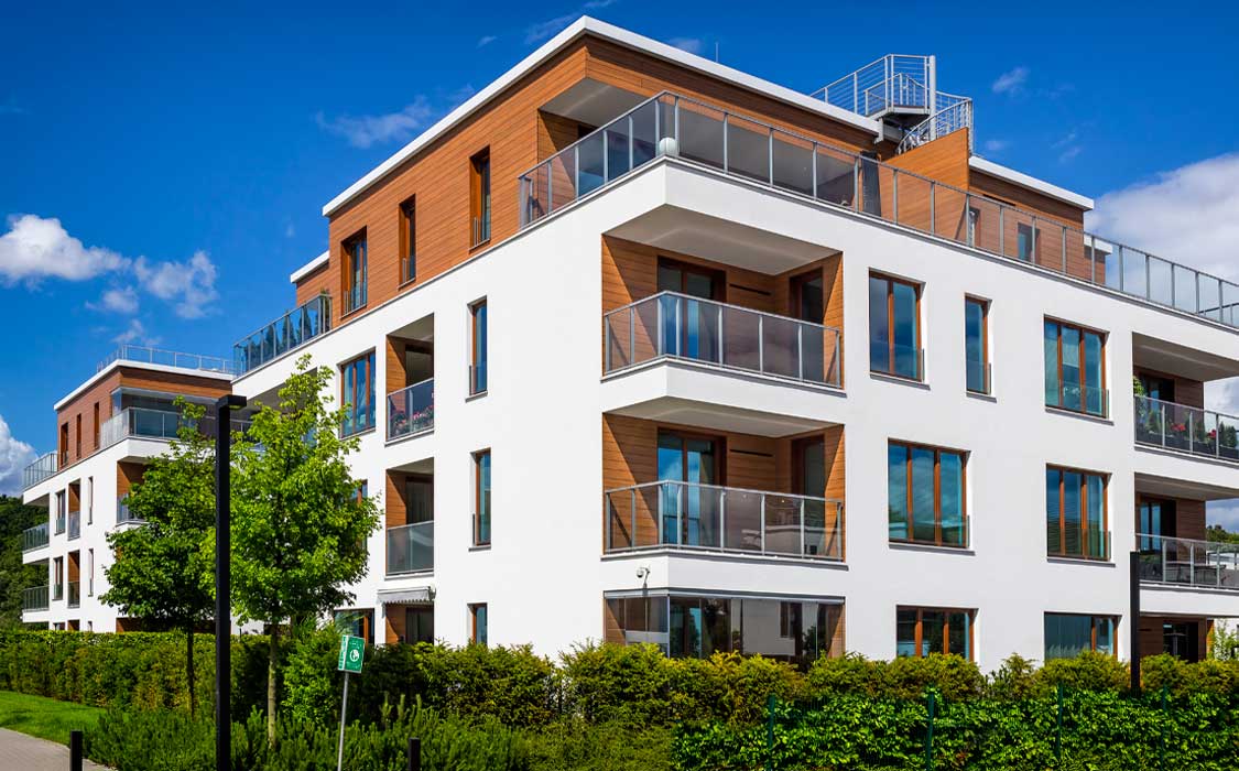 A modern condominium building