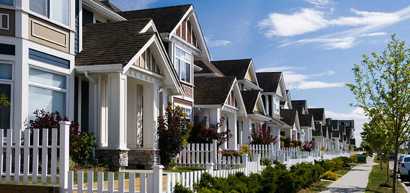 A bright suburban street 